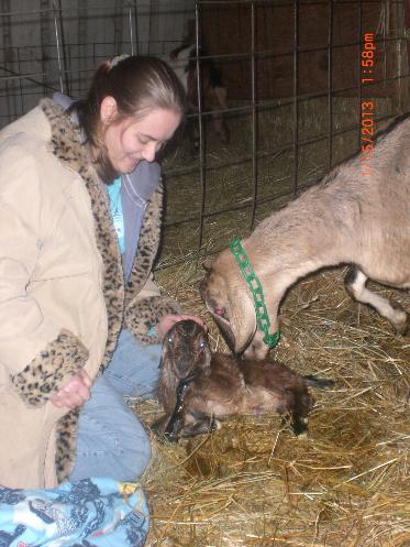 Emily feeding caleb